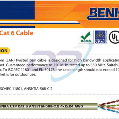 Benka Cáp Mạng U/UTP CAT.6 4×2×24AWG 313 4224C6