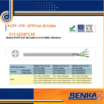 Benka Cáp Mạng F/UTP Cat5 4×2×24AWG 313 4224FC5E