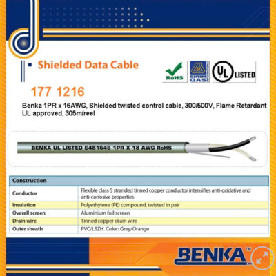 177 1216 Cáp báo cháy Benka 1PR x 16 AWG
