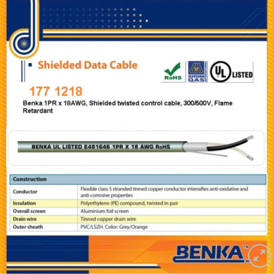 177 1218 Cáp báo cháy Benka 1PR x 18 AWG