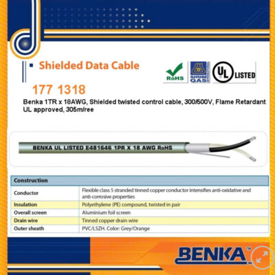 177 1318 Cáp báo cháy Benka 1PR x 18 AWG