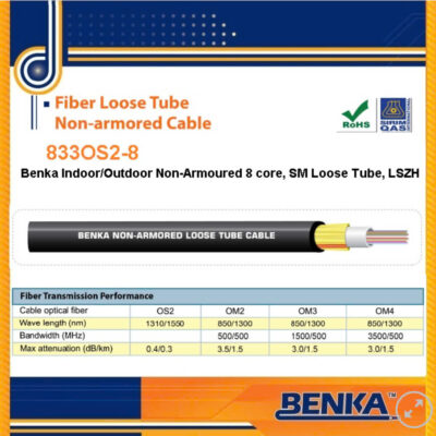 833OS2-8 Cáp Quang Benka Fiber Cables 8FO, SM OS2 LSZH