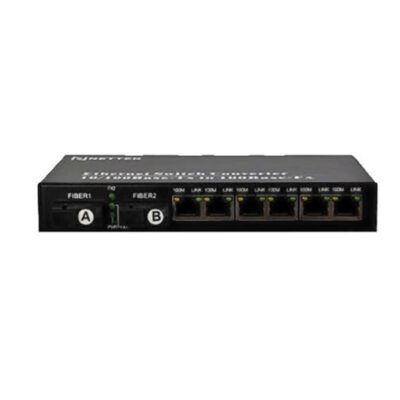Bộ chuyển đổi quang điện 1 sợi quang tốc độ 10/100 Mbps 6 cổng Lan 10/100Mbps NETTEK. Mã NT-2F6E-SC20A/B
