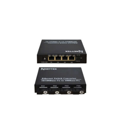 Bộ chuyển đổi quang điện 1 sợi quang, tốc độ 10/100/1000Mbps, 4 cổng quang ,4 cổng Lan tốc độ 10/100 Mbps. Mã NT-4F4E-SC20A/B