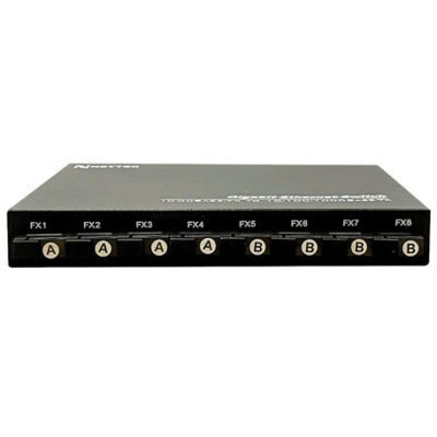 Bộ chuyển đổi quang điện 1 sợi quang tốc độ 10/100Mbps, 25km, 8 cổng quang, 2 cổng LAN tốc độ 10/100Mbps NETTEK. Mã NT-8F2E-SC20A/B