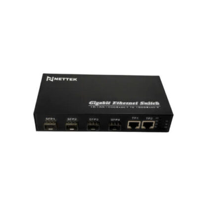 Bộ chuyển đổi quang diện dùng module SFP tốc độ 1.25G với 4 cổng Quang SFP và 2 cổng LAN. Mã NT-4G2E-SFP