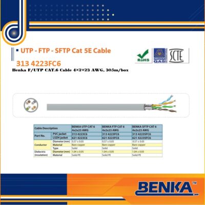 Cáp mạng Benka F/UTP CAT.6 4x2x23AWG (621 4223FC6)