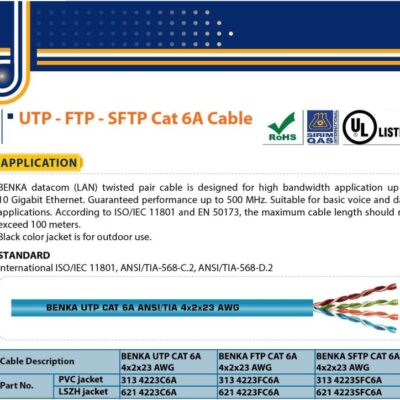 Cáp mạng Benka F/UTP CAT.6A (313 4223FC6A)
